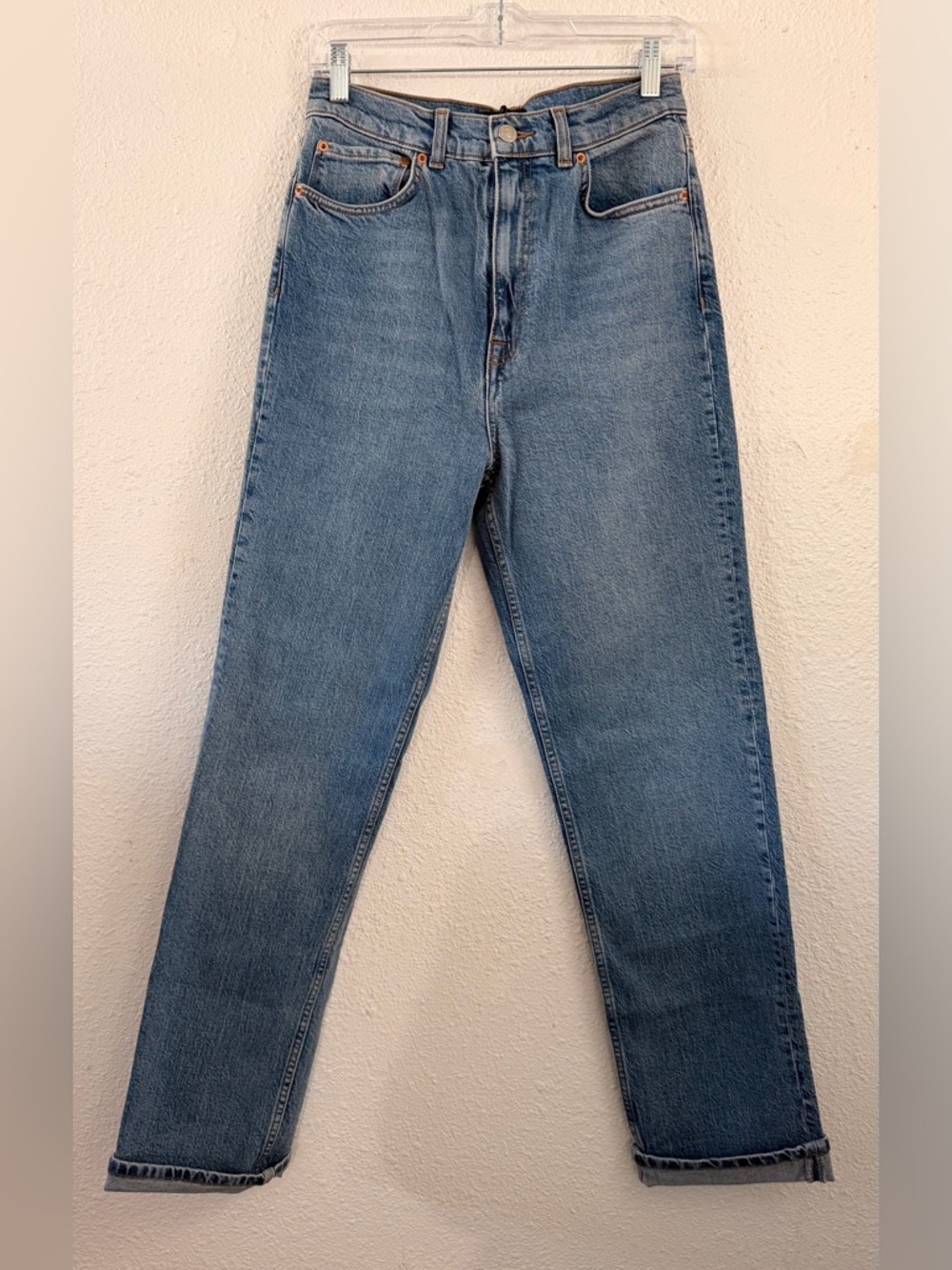 ASOS Classic Tall High-Rise Straight Leg Jeans - Light Blue Denim